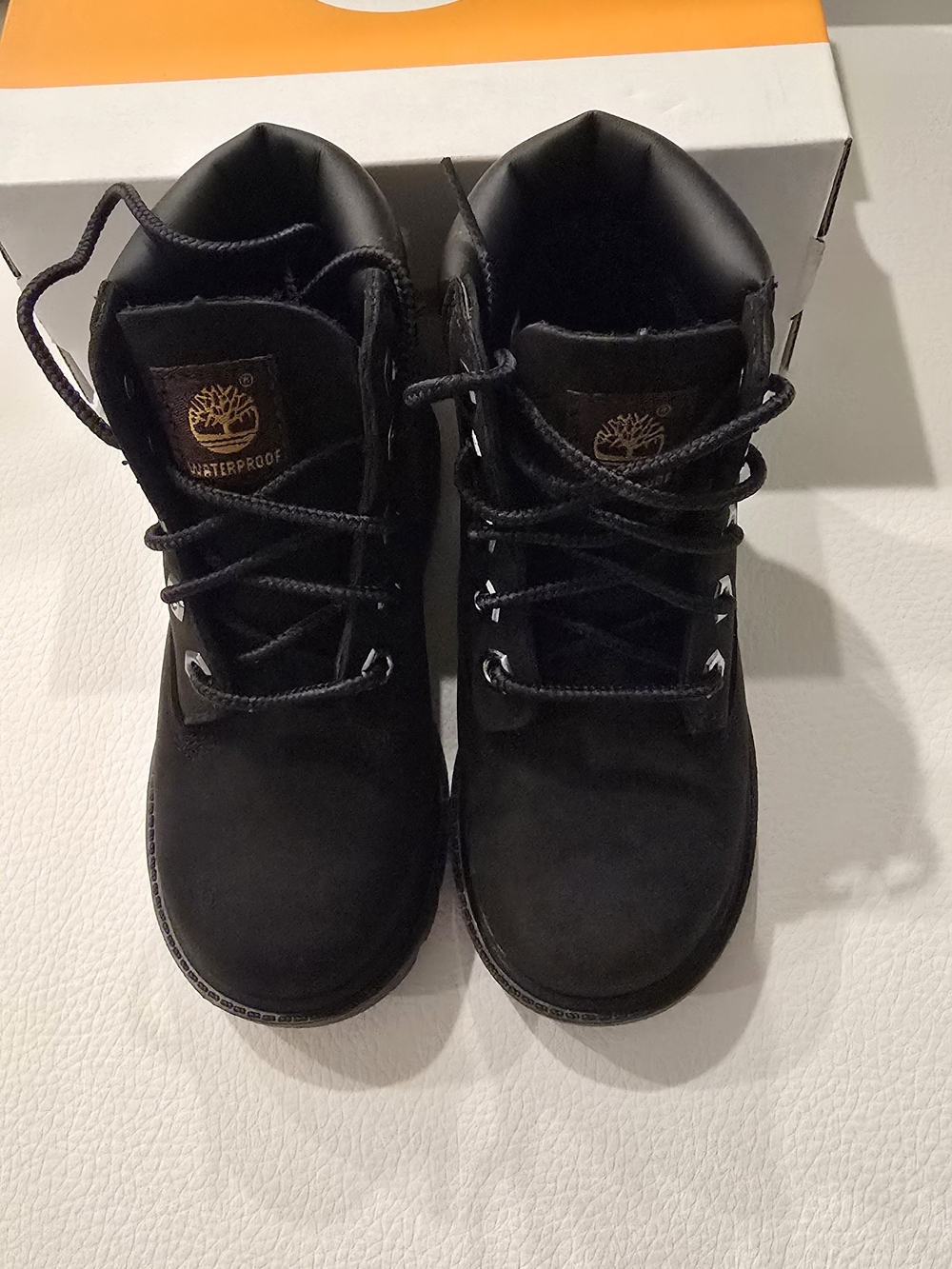 Timberland Black Nubuck 6-Inch Lace-Up Little Boys Boots - Picture 4 of 8